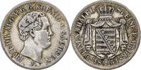 German States 1/6 Thaler, 1/4 Gulden SAXONY-ALBERTINE, Friedrich August II -