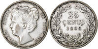 Netherlands 25 Cents Wilhelmina I, Silver, KM:120.2 -