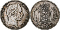 Denmark 2 Kroner Christian IX, Copenhagen, Silver, KM:798.1 -