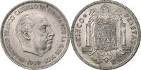 Spain 5 Pesetas Caudillo and regent, Madrid, Nickel, KM:778 -
