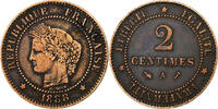 France 2 Centimes Cérès, Paris, Bronze, KM:827.1 -