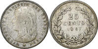 Netherlands 25 Cents Wilhelmina I, Silver, KM:115 -