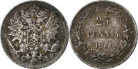 Finland 25 Penniä Nicholas II, Silver, KM:6.2 -