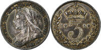 Great Britain 3 Pence Victoria, Silver, KM:777 -