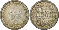 Netherlands 25 Cents Wilhelmina I, Silver, KM:146 -