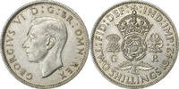 Great Britain Florin, Two Shillings George VI, Silver, KM:855 -