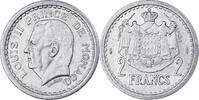 Monaco 2 Francs Louis II, Aluminum, Gadoury:MC133, KM:121 -