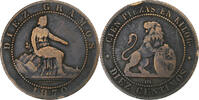 Spain 10 Centimos Provisional Government, Madrid, Copper -