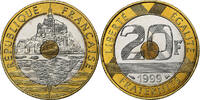 France 20 Francs Mont Saint Michel, Paris, BU, Tri-Metallic -