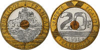 France 20 Francs Mont Saint Michel, Paris, BU, Tri-Metallic -