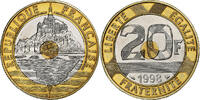 France 20 Francs Mont Saint Michel, Paris, BU, Tri-Metallic -