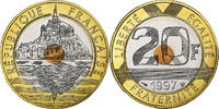 France 20 Francs Mont Saint Michel, Paris, BU, Tri-Metallic -