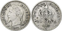 France 20 Centimes Napoleon III, Paris, Silver, Gadoury:309 -