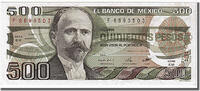Mexico 500 Pesos Banknote, 1984-08-07 -