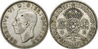 Great Britain Florin, Two Shillings George VI, Silver, KM:855 -