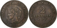 France 2 Centimes Cérès, Paris, Bronze, Gadoury:105 -