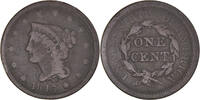 United States Cent Coin, Braided Hair Cent, U.S. Mint, Philadelphia -