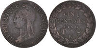 France 5 Centimes Coin, Dupré, Bordeaux, Bronze, KM:640.8 -