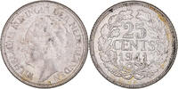 Netherlands 25 Cents Coin, Wilhelmina I, Utrecht, Silver -