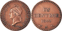 France Centime Coin, Dupré, Paris, Bronze, KM:754 -
