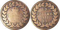 France Decime Coin, Louis XVIII, Strasbourg, Bronze -