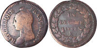 France Decime Coin, Dupré, Bordeaux, Bronze, KM:644.8 -
