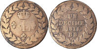 France Decime Coin, Louis XVIII, Strasbourg, Bronze -