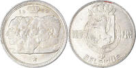 Belgium 100 Francs, 100 Frank Coin, Bruxelles, Silver -