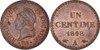 France Centime Coin, Dupré, Paris, Bronze, KM:754 -