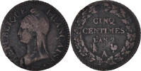 France 5 Centimes Coin, Dupré, Paris, Bronze, KM:640.1 -