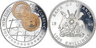 Uganda 1000 Shillings Coin, New euro - Austria 1 cent -