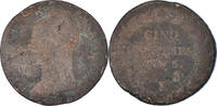 France 5 Centimes Coin, Dupré, Limoges, Bronze, KM:640.7 -