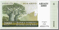 Madagascar 2000 Ariary Banknote, KM:90b -