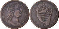 Ireland Evasion Halfpenny Louis XVI, Music charms, Copper -