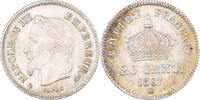 France 20 Centimes Coin, Napoleon III, Strasbourg, Silver -