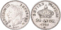 France 20 Centimes Coin, Napoleon III, Strasbourg, Silver -