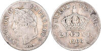 France 20 Centimes Coin, Napoleon III, Strasbourg, Silver -
