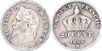 France 20 Centimes Coin, Napoleon III, Strasbourg, Silver -