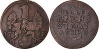 German States 12 Heller Coin, AACHEN, Aachen, Copper, KM:51 -