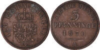 German States 3 Pfennig Coin, PRUSSIA, Wilhelm I, Berlin -