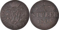 German States 1/2 Stüber Coin, BERG, Maximilian IV Joseph, D -