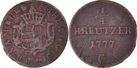 AUSTRIAN STATES 1/4 Kreuzer Coin, BURGAU, Maria Theresa, Günzburg -