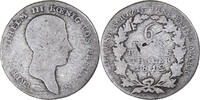 German States 1/6 Thaler Coin, PRUSSIA, Friedrich Wilhelm III, Berlin -