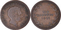 German States Kreuzer Coin, BADEN, Ludwig I, Copper, KM:189 -