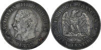 France 2 Centimes 1855 D Coin, Napoleon III, Lyon, Bronze, KM:776.4 EF(40-45)