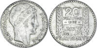 France 20 Francs Coin, Turin, Paris, Silver, KM:879 -