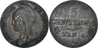 France 5 Centimes Coin, Dupré, Paris, Bronze, KM:635.1 -