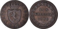 German States Kreuzer Coin, NASSAU, Adolph, Wiesbaden -