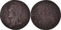 France 5 Centimes Coin, Dupré, Paris, Bronze, KM:635.1 -