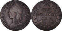 France 5 Centimes Coin, Dupré, Paris, Bronze, KM:642.1 -